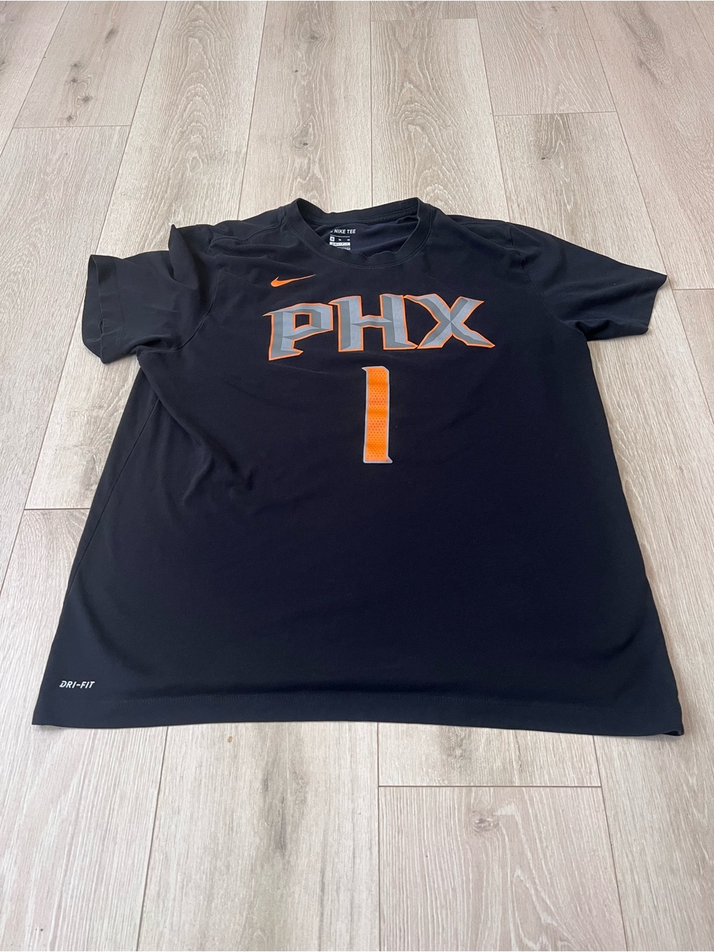 Nike Men’s Black PHX Basketball Tee with Orange Accents
